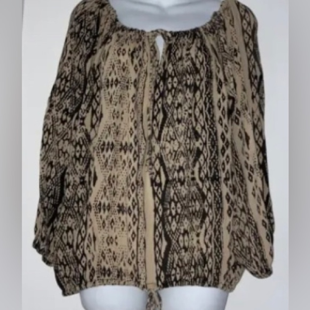 Denim & Supply RL Boho Animal Print Blouse Size Medium